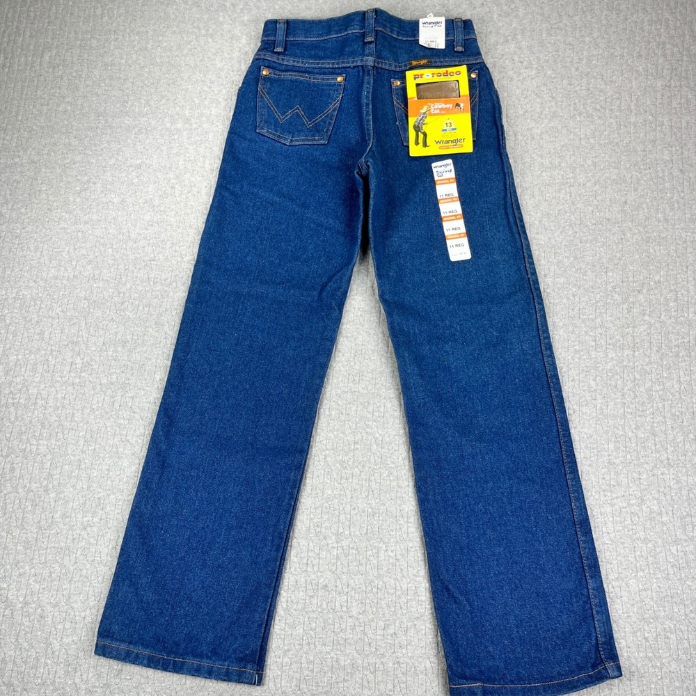 New Deadstock‎ Wrangler Cowboy Cut Jeans Boys 11 Blue Pro Rodeo Straight Leg